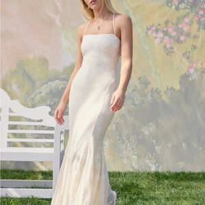 FLORAL LACE UP RUFFLE BACKLESS MERMAID MAXI DRESS